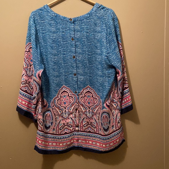 Women’s Ava Christine Button Back Tunic Top Blouse Size Medium - Picture 5 of 9